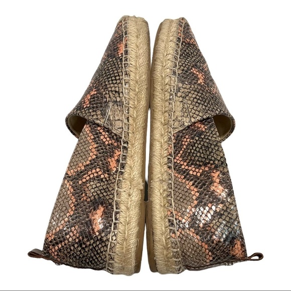 Sam Edelman Khloe Snake Print Leather Espadrille Slip On Flats - Picture 8 of 12